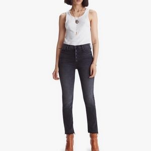 MOTHER Denim Pixie Dazzler Ankle Fray Night Shadow